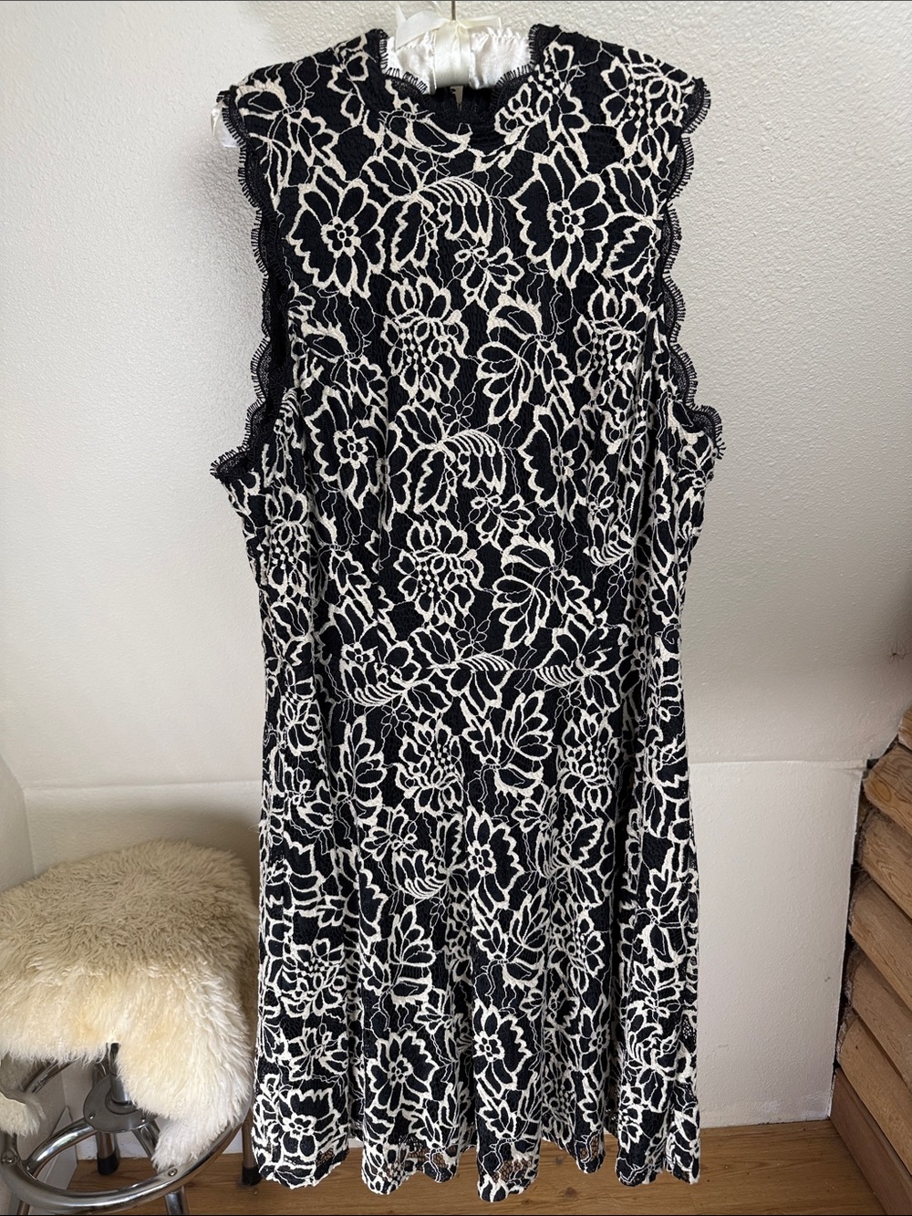 CITY STUDIO Lace Overlay Fit & Flare Dress 22W